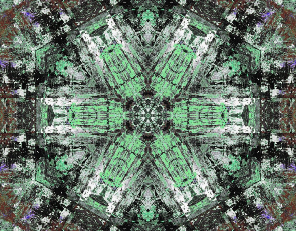Vibrant sea green,white and brown digital fractal art like a green mandala with a kaleidoscopic design signifying the majestic power and beauty of nature and the inherent symmetry in it